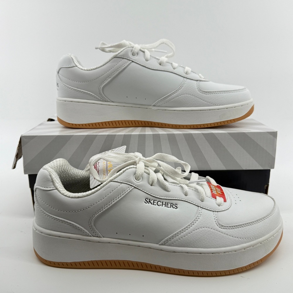 Skechers Sport Court 2.0 Rayde Sneakers Men 8 WIDE White 254011W Shoe NIB